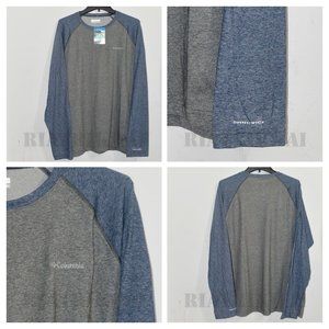 BLUE NWT Columbia Men's Classic-Fit Colorblock Omni-Wick Raglan Tees
